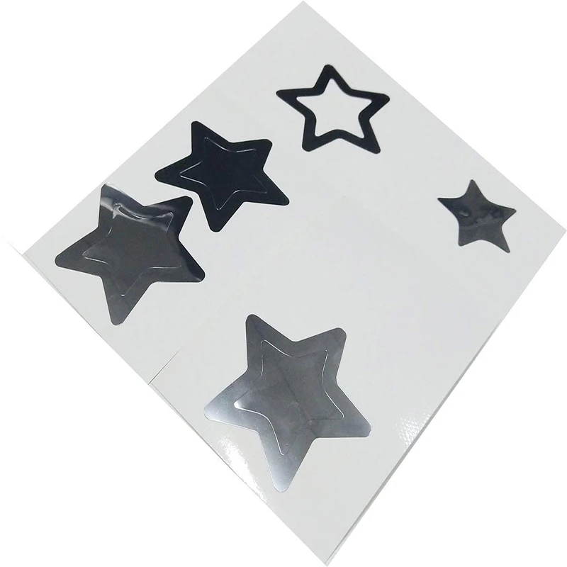 Стикери за стена под формата на сребрист метал звезди 2 инча (160 стикери) | Лесно да се прибира / Сигурно са залепени върху боядисани стени | Свалящ издател