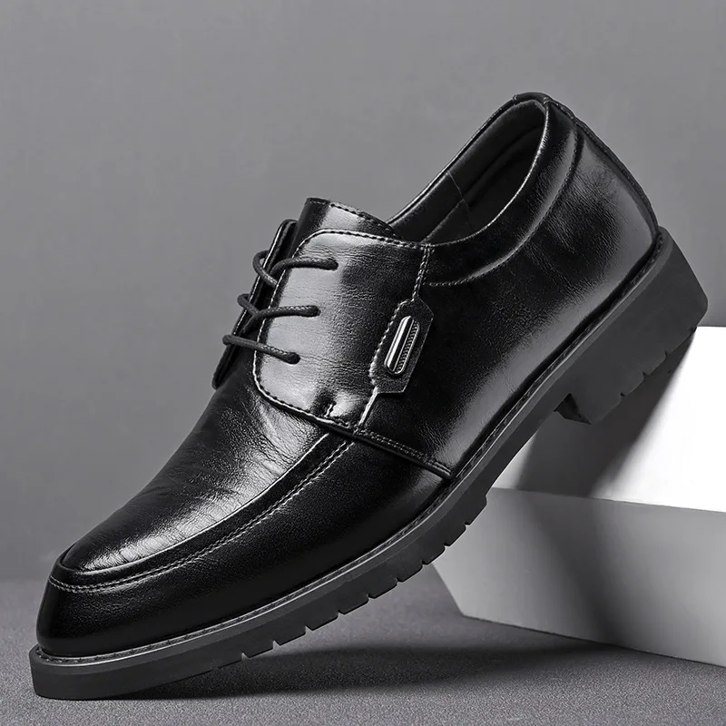 2022 Нови Мъжки Модел обувки Джентльменская Бизнес Кожена Ежедневни Обувки Модерен Дизайнерски Обувки Дерби с Остри Пръсти