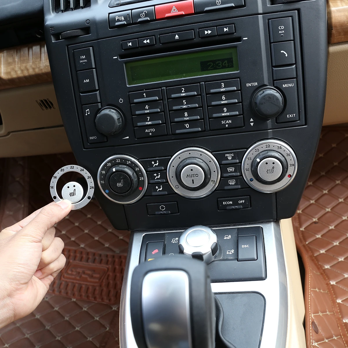 За 2007-2015 на Land Rover Freelander 2 алуминиева сплав автомобилен стайлинг бутон за показване на температурата на кутията на декоративна стикер аксесоари