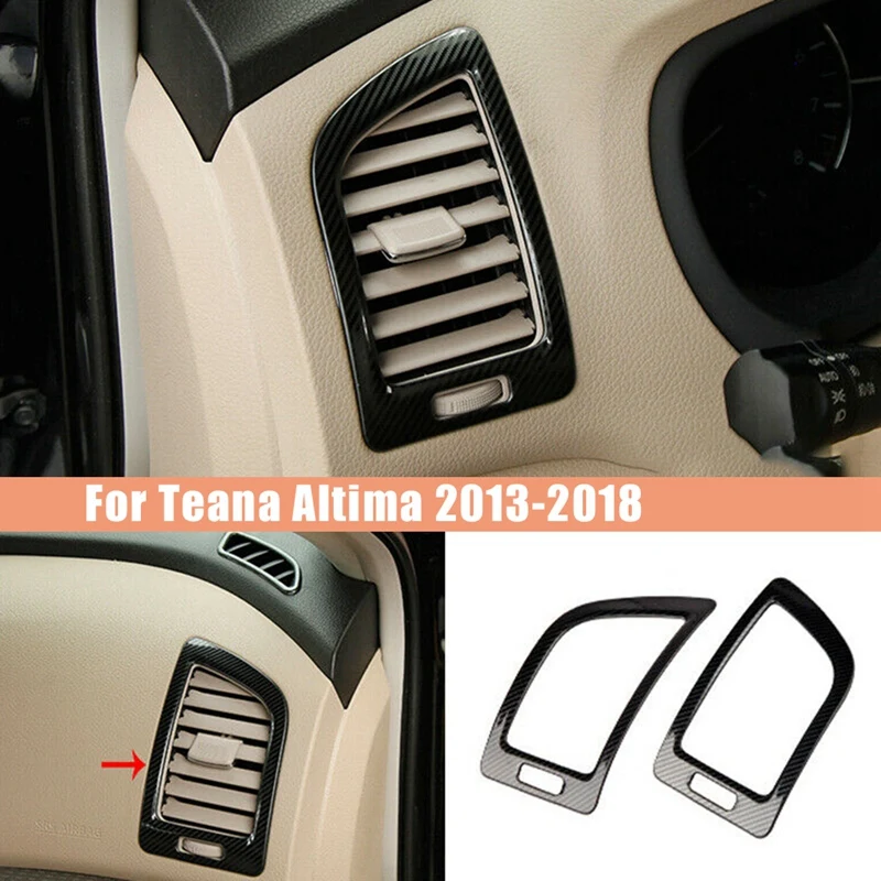 Конзола от Въглеродни Влакна, L & R Отстрани AC Климатик На Изхода Вентилационна Капак Накладки за Nissan Teana Altima 2013-2018