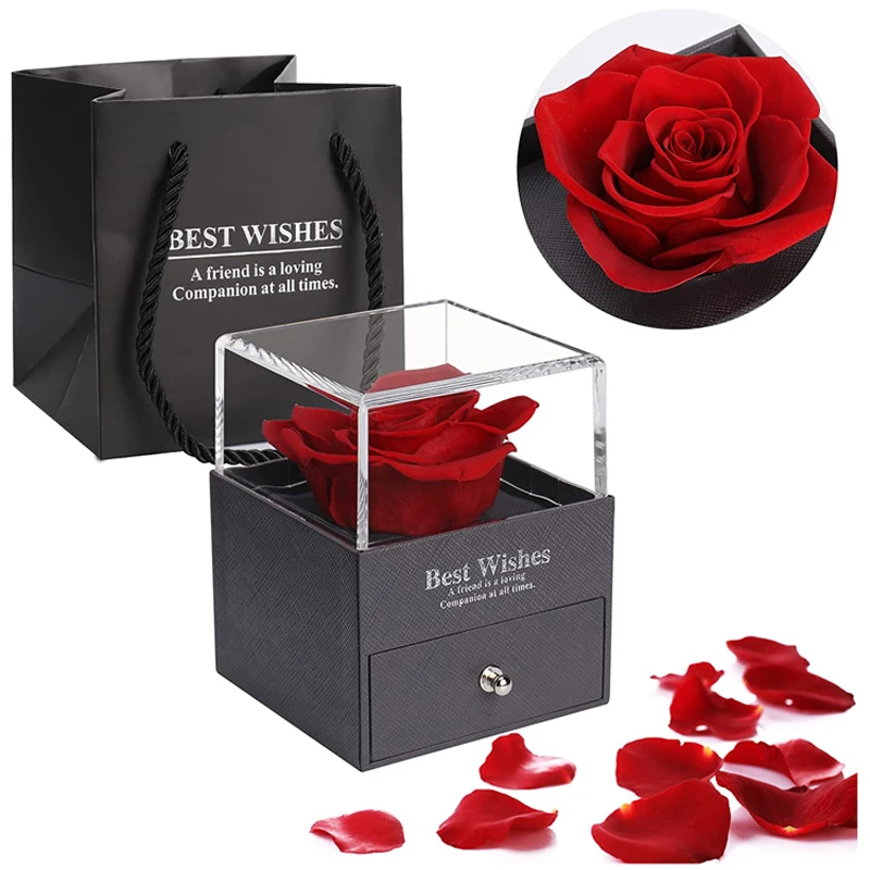 Елегантна Кутия за Съхранение на Бижута Валентин Поддържа строг тъмничен Розова Акриловую Кутия за Запознанства с Подарък