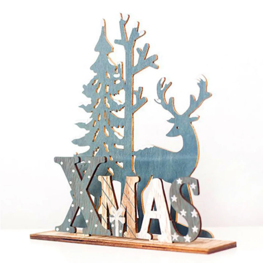Коледен Лосове Дърво Занаят Коледно Дърво, Декорация На Коледна Украса За Дома Дървен Медальон Изискан И Модерен Външен Вид