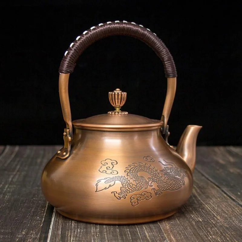 Античен Меден Чайник Без Покритие, Бойлер, Ръчно Изработени, Червен Мед В Чай За Здраве, Висок Клас Подарък Кана