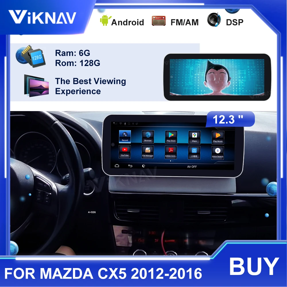 2 Din Android 10,0 Автомобилен Мултимедиен радио за Mazda CX5 2012 2013 2014 2015 2016 С 8 ядра 6G 128G GPS Навигационен Главното устройство