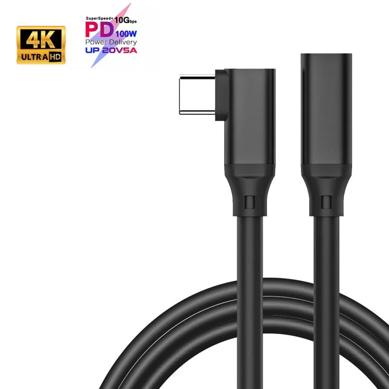 Лакът USB C Удлинительный кабел, Бързо Зареждане Тип C USB 3,1 Кабел за предаване на данни Удължител за Кабел 4K HD Прехвърляне От един мъж към една жена 0,2 м 0,5 м, 1 м