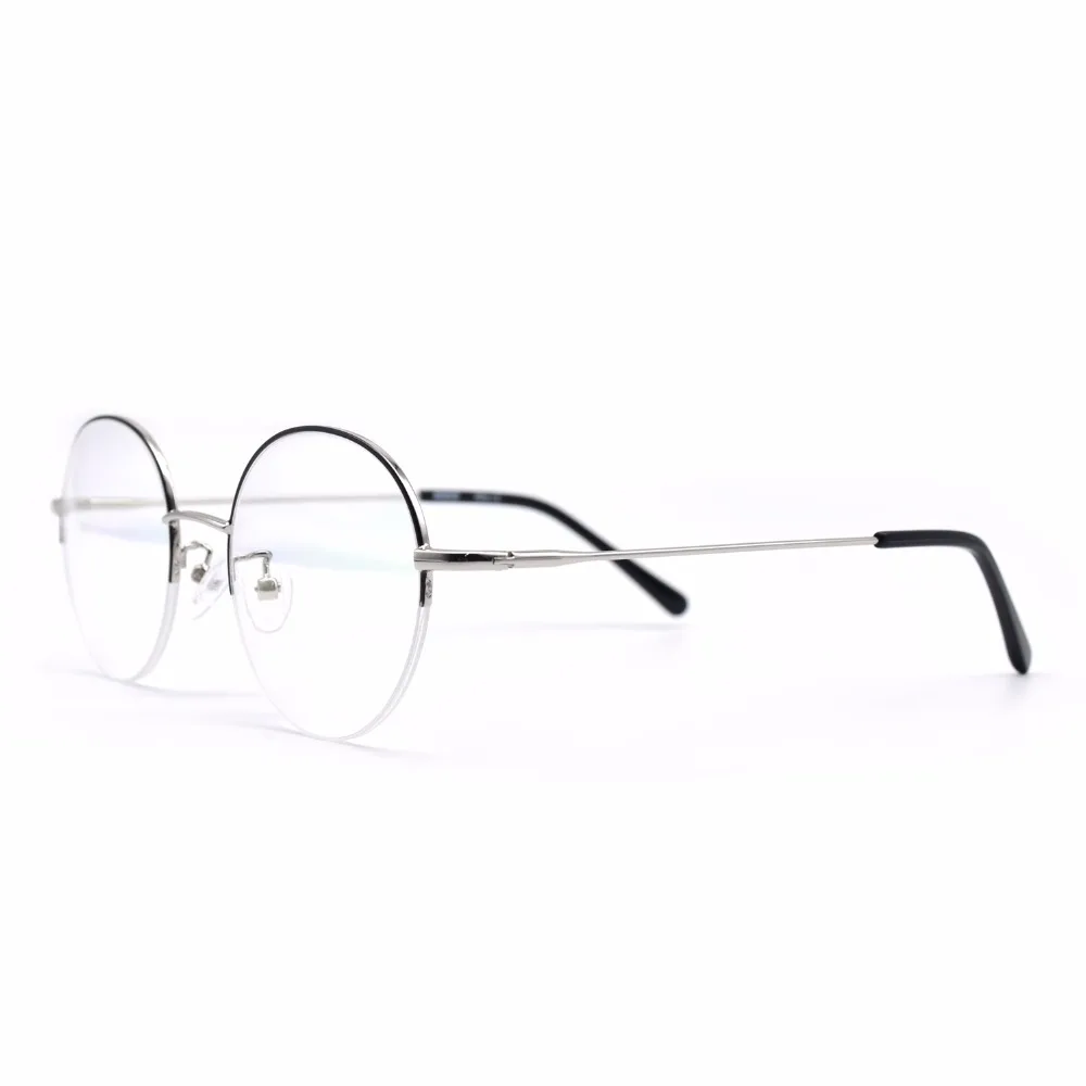 HKUCO Стилна Черна Метална дограма за Очила с Прозрачни Лещи, Рамки за Очила